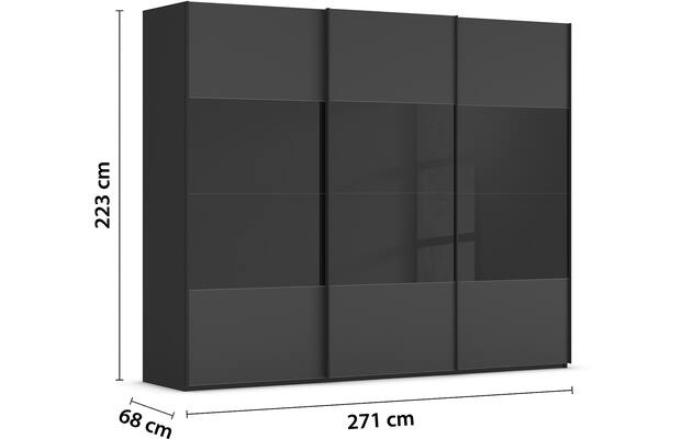 Goossens kledingkast finca combi glans mat glas wit hoogwaardig meubelplaat - 8244377-{merk}-finca-combi-sts-wit-schuifdeuren-03